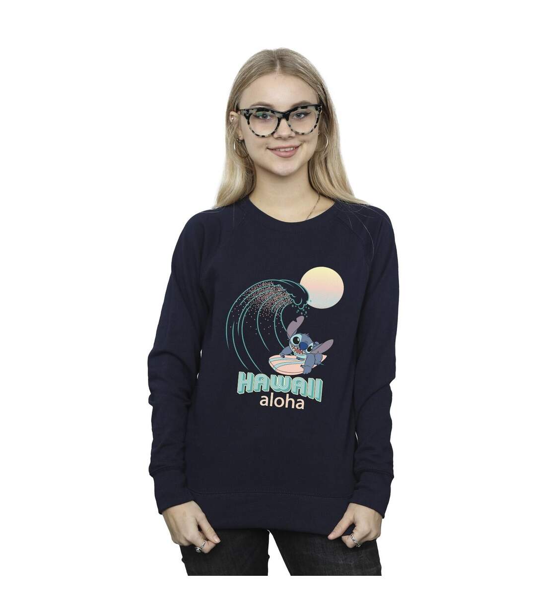 Disney - Sweat LILO AND STITCH HAWAII - Femme (Bleu marine) - UTBI22524-1