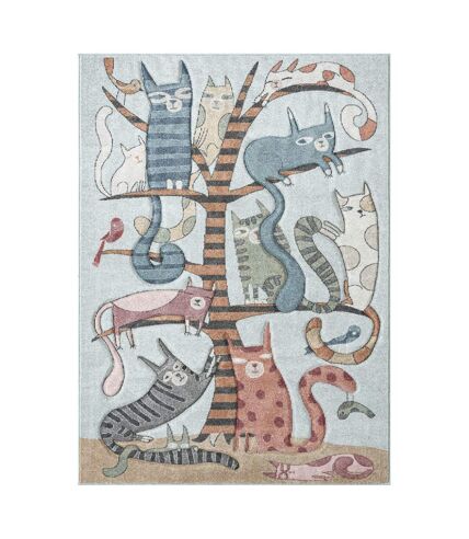 Tapis enfant tissé motif animaux KIDCHIC