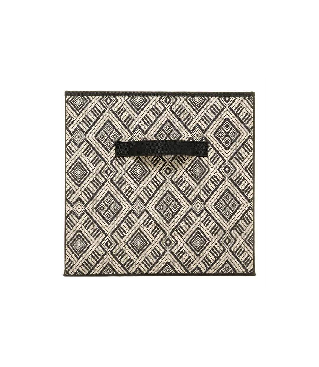 Boîte de Rangement Pliable Ethnique 31x31cm Noir-2