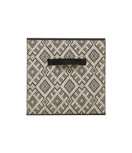 Boîte de Rangement Pliable Ethnique 31x31cm Noir