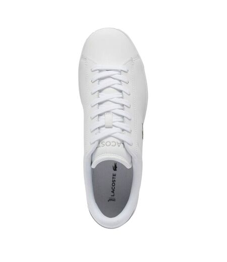 Mens Carnaby Leather Flat Trainers White Lacoste