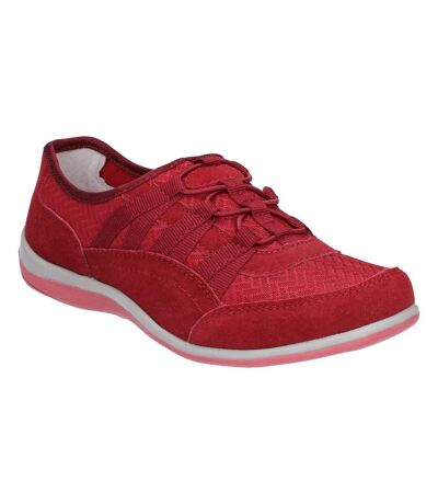 Fleet & Foster Womens/Ladies Dahlia Suede Leather Slip On Shoes (Red) - UTFS6060