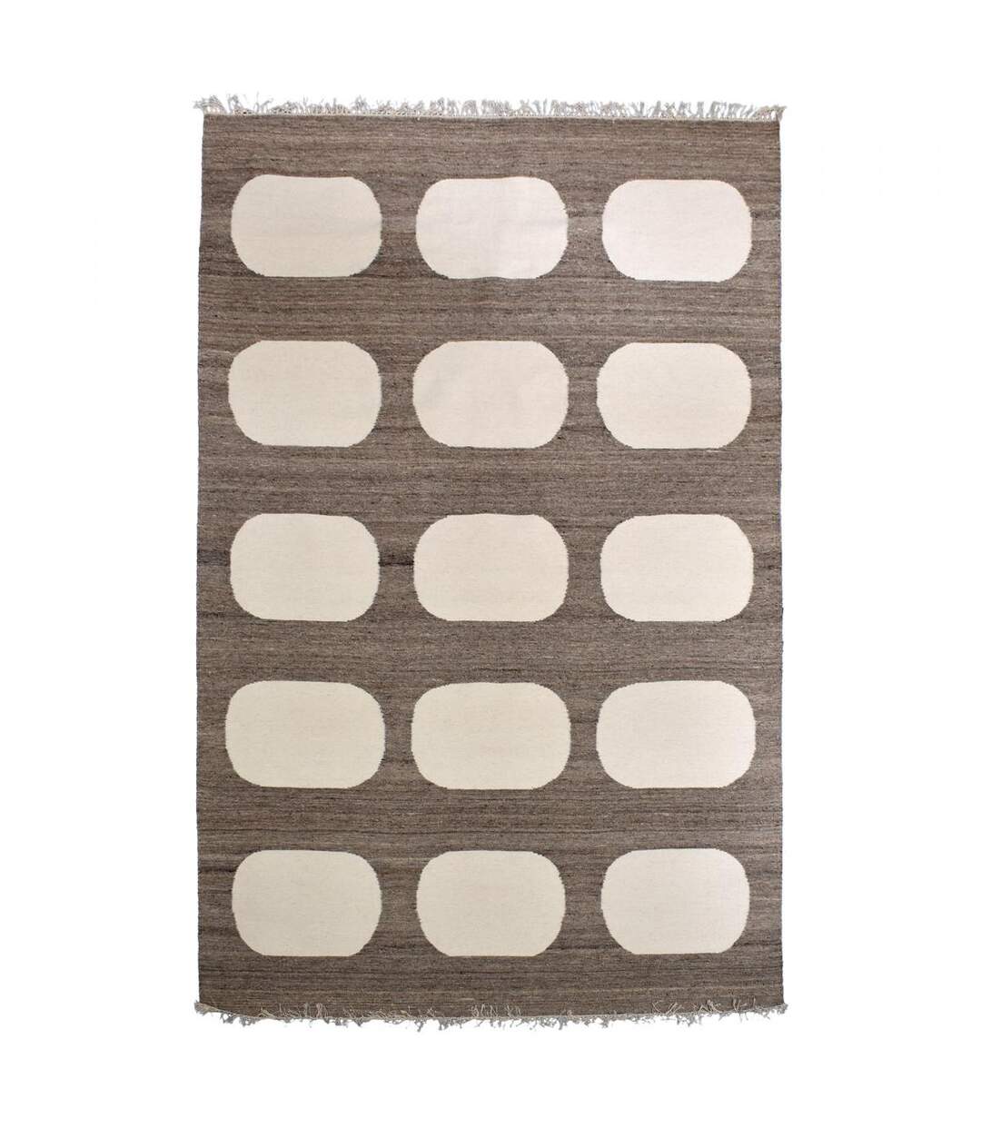 Tapis salon et chambre fait main en laine motif rond KODA-1