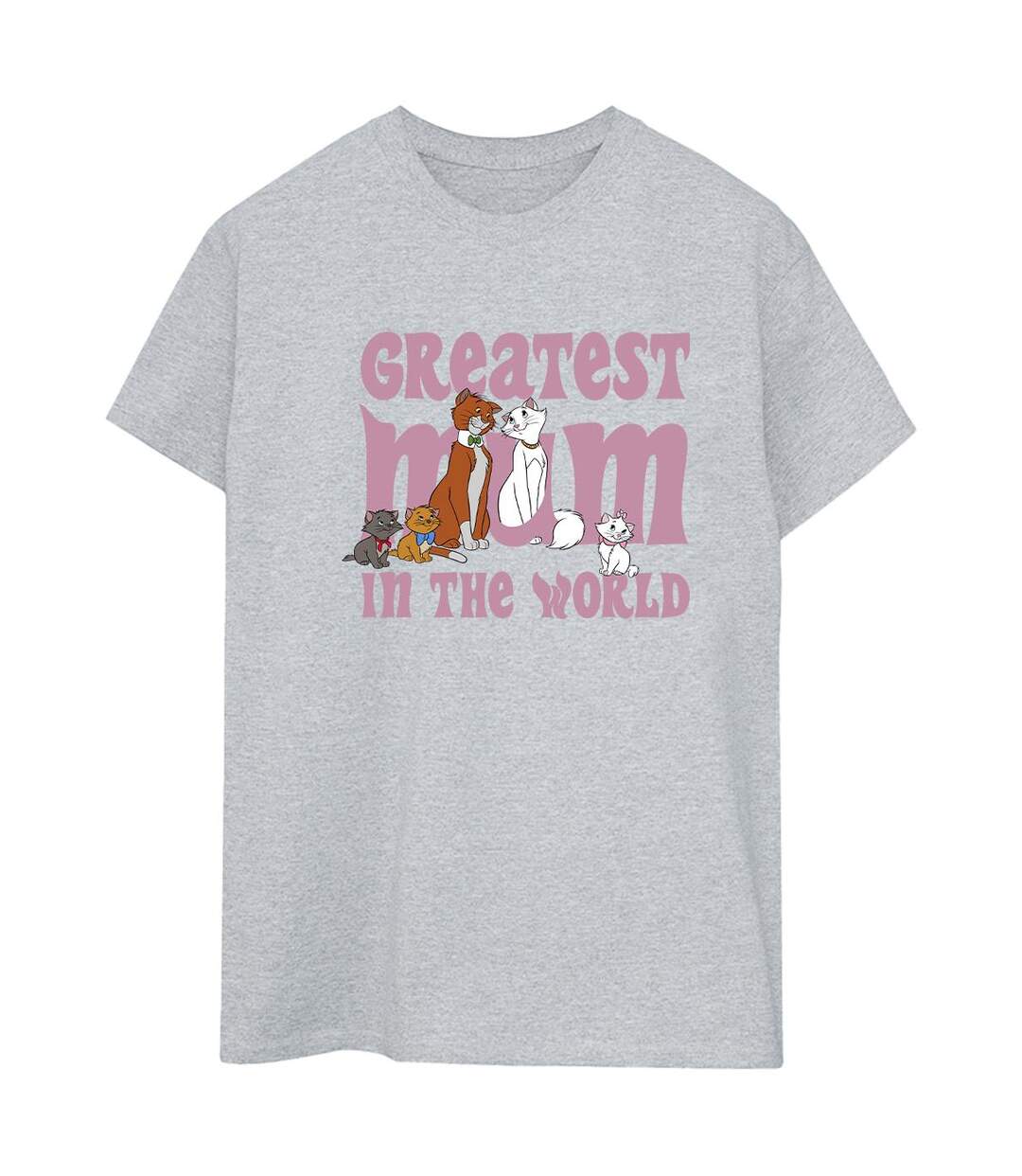 Disney Womens/Ladies The Aristocats Greatest Mum Cotton Boyfriend T-Shirt (Gris sportif) - UTBI10464-1