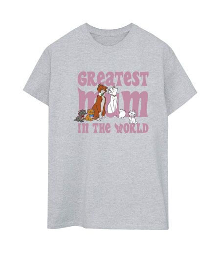 Disney Womens/Ladies The Aristocats Greatest Mum Cotton Boyfriend T-Shirt (Gris sportif) - UTBI10464