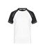 T-shirt Manches Raglan Motif/style Contrasté Homme Blanc Noir James And Nicholson-1