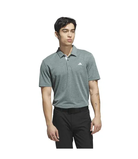 Mens Heather Golf Polo Shirt College Green Adidas