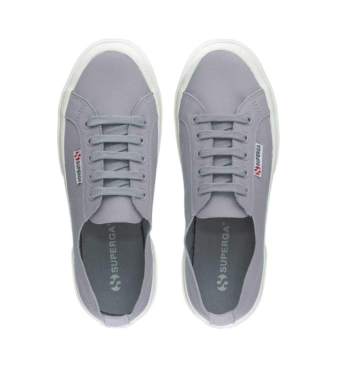 Womens/ladies 2750 Nappa Leather Flat Shoes Blue Superga-3