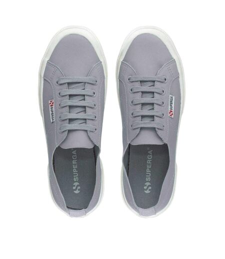 Womens/ladies 2750 Nappa Leather Flat Shoes Blue Superga