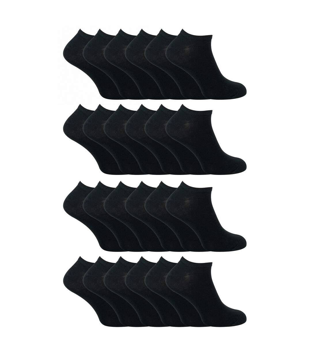 24 Pack Multipack Cotton Trainer Socks for Men & Women-1