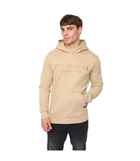 Sweat À Capuche Haromere Homme Beige Gris Crosshatch