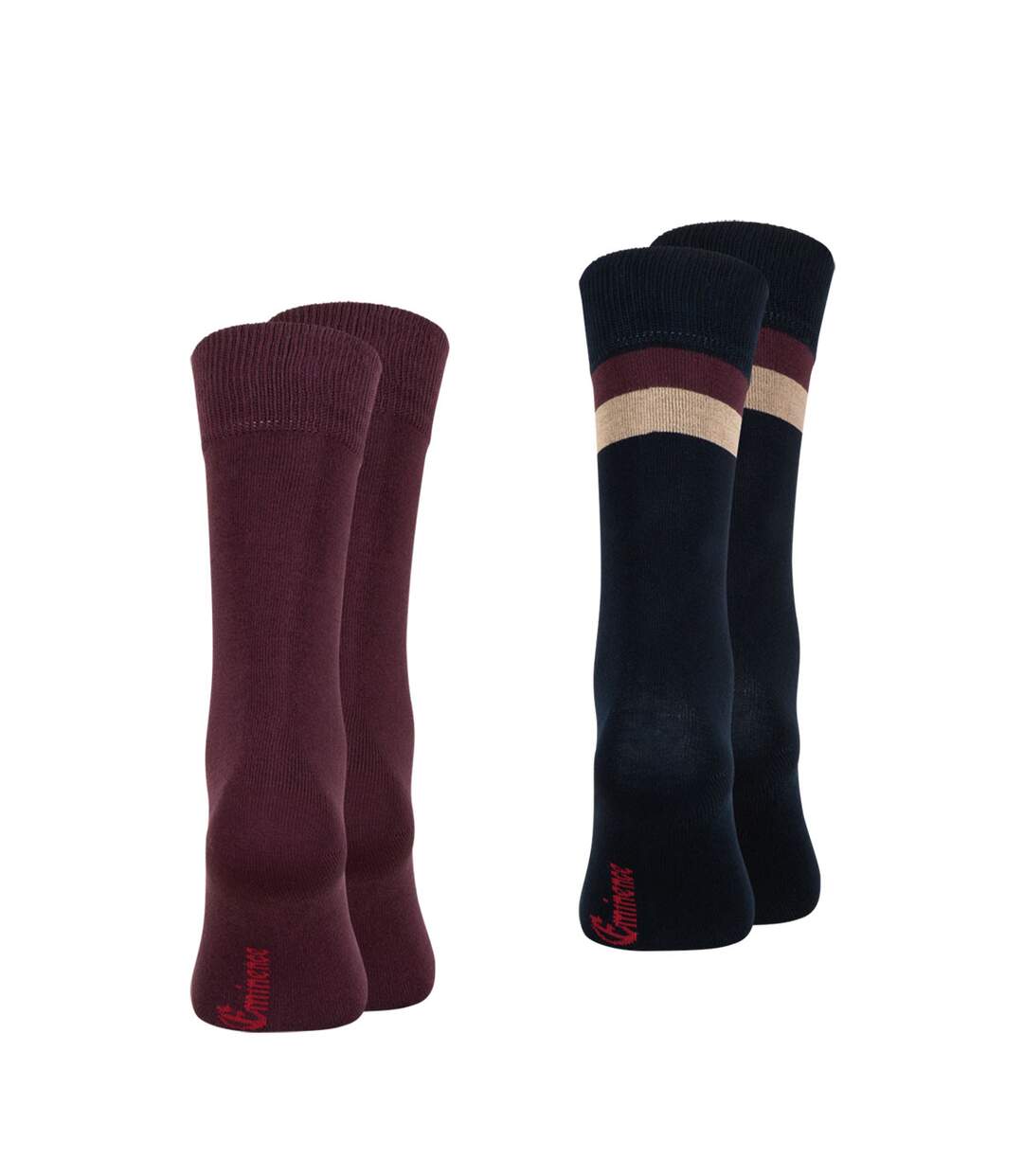 Lot de 2 paires de mi-chaussettes homme Coton Peigné