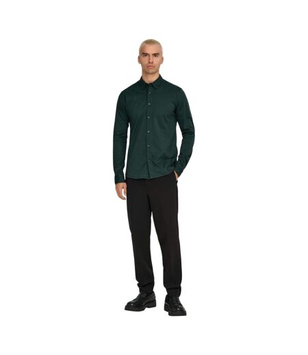 Chemise Manches Longues Homme Vert Foncé Only