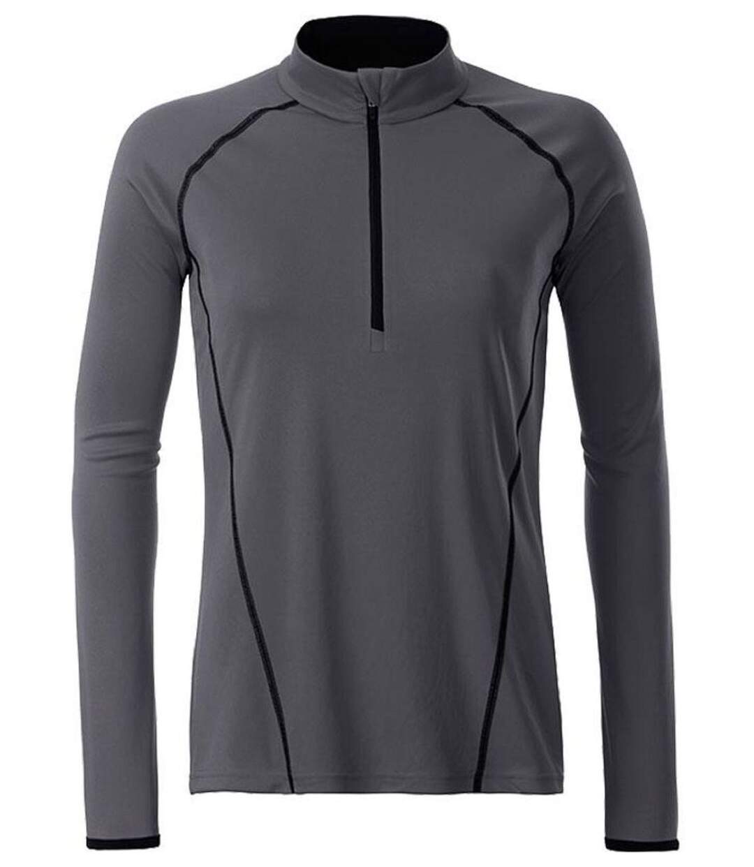 Maillot running respirant manches longues - Femme - JN497 - gris titane-1