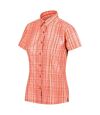 Regatta Womens/Ladies Mindano VI Checked Short-Sleeved Shirt (Fusion Coral) - UTRG6797