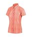 Regatta Womens/Ladies Mindano VI Checked Short-Sleeved Shirt (Fusion Coral) - UTRG6797