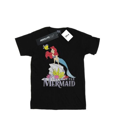 Disney Femme/Ladies The Little Mermaid Sea Friend Cotton Boyfriend T-Shirt (Noir) - UTBI49613