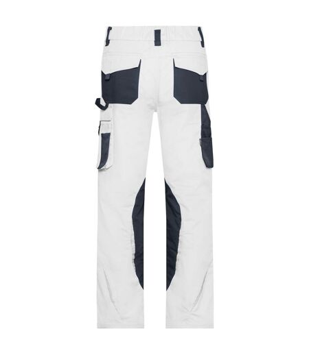 Pantalon De Travail Homme Blanc Carbone James And Nicholson