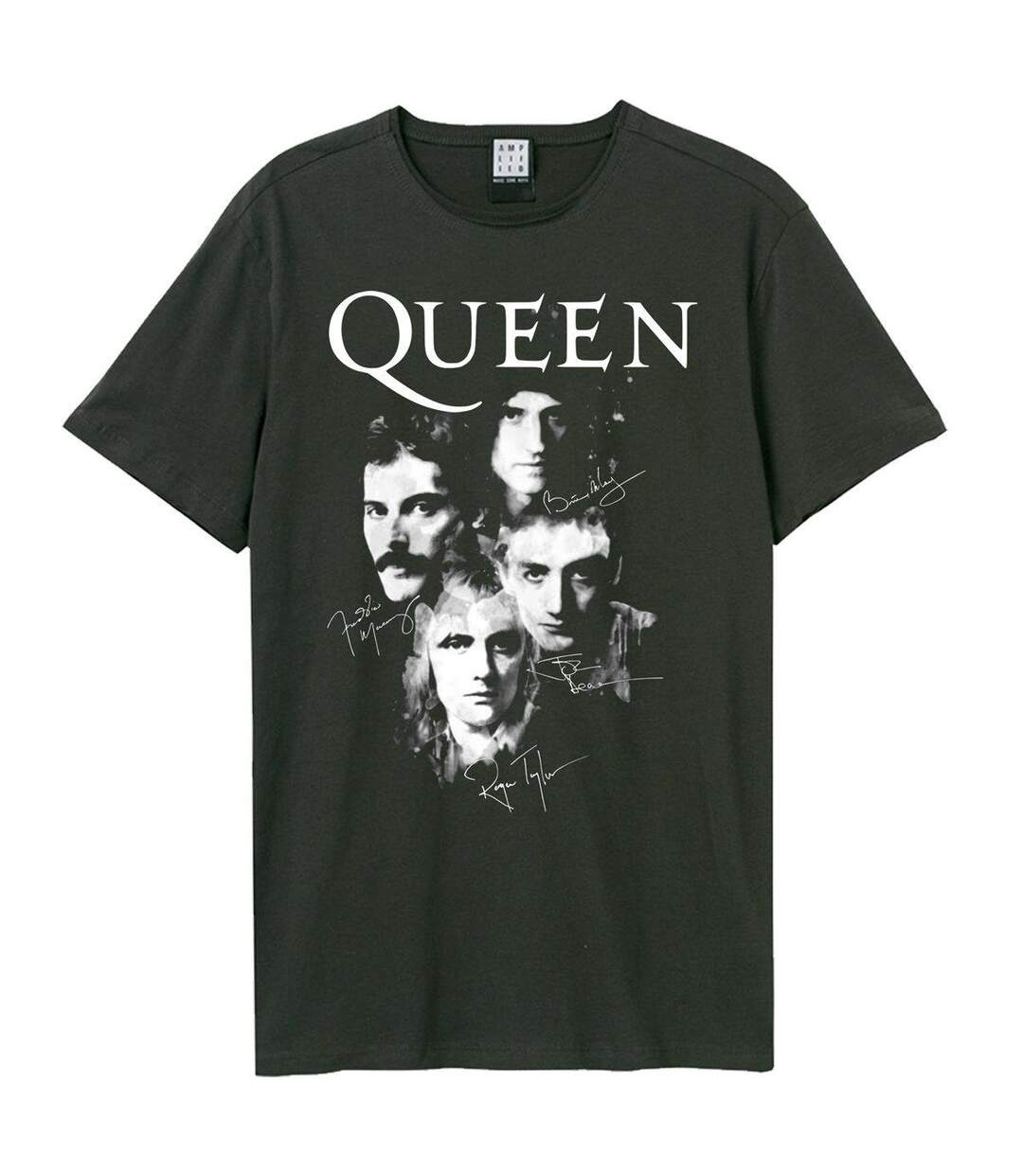 Unisex Adult Autographs Queen T-shirt Charcoal Amplified-1