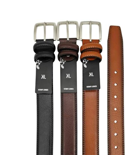 Ceinture élégante en PVC Noir pour Homme - Style Classique et Ajustable
