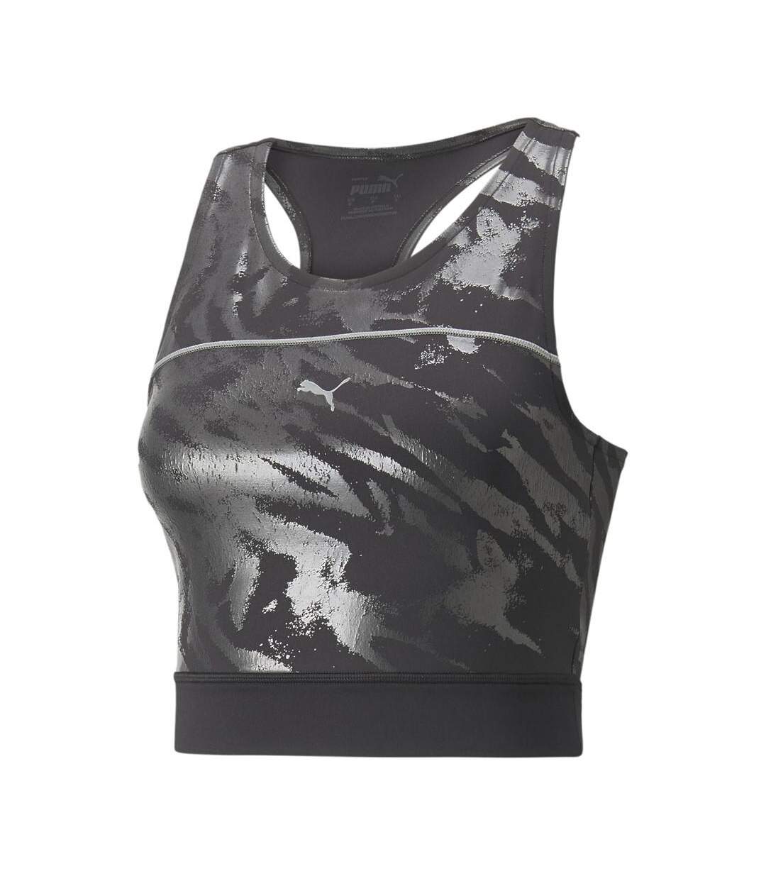 Débardeur Gris Femme Puma Run High Crop Tank - M-1