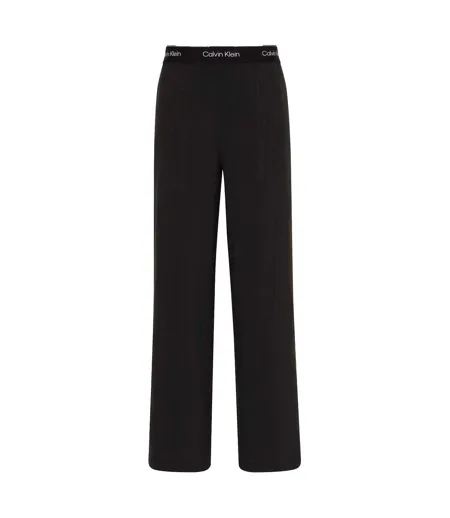 Womens/ladies Wide Leg Joggers Black Calvin Klein