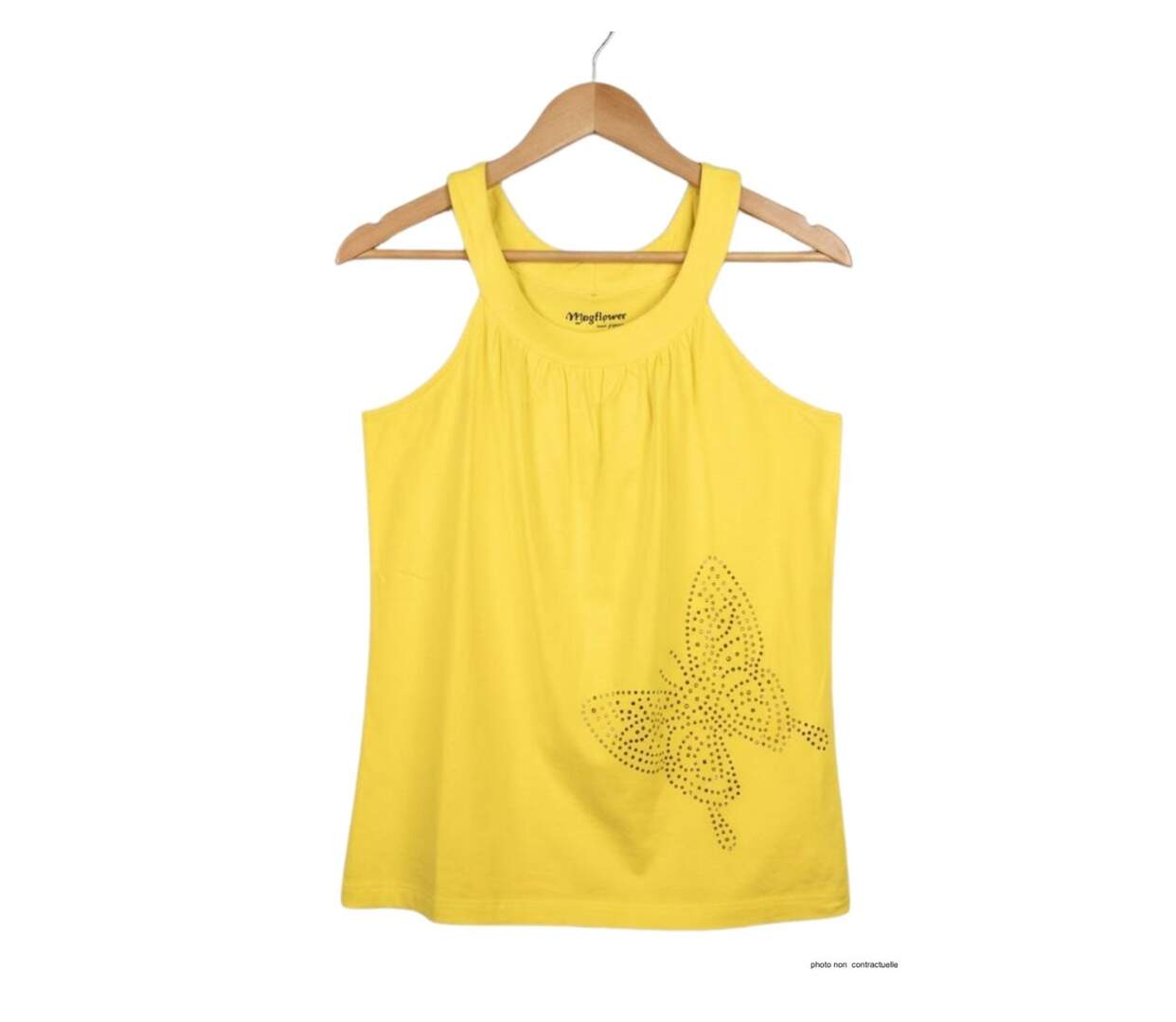 Débardeur MAYFLOWER TF196J à motif papillon strass : la touche de soleil pour illuminer votre allure-2