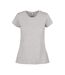 T-shirt Basic Femme Gris Chiné Build Your Brand-1