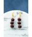 Three Red Sandalwood Lightweight Pearl Drop Simple Dangle Hook Earrings