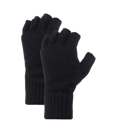 2 Pairs Mens Fingerless Gloves with Thermal Fleece Lining Material