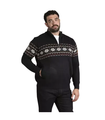 Sweat Motif/style Festif D555 Edinson Homme Bleu Marine Chiné Duke