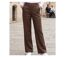 MAYFLOWER Basic Lin : Pantalon femme en lin fluide coloris Choco pour un été chic-1