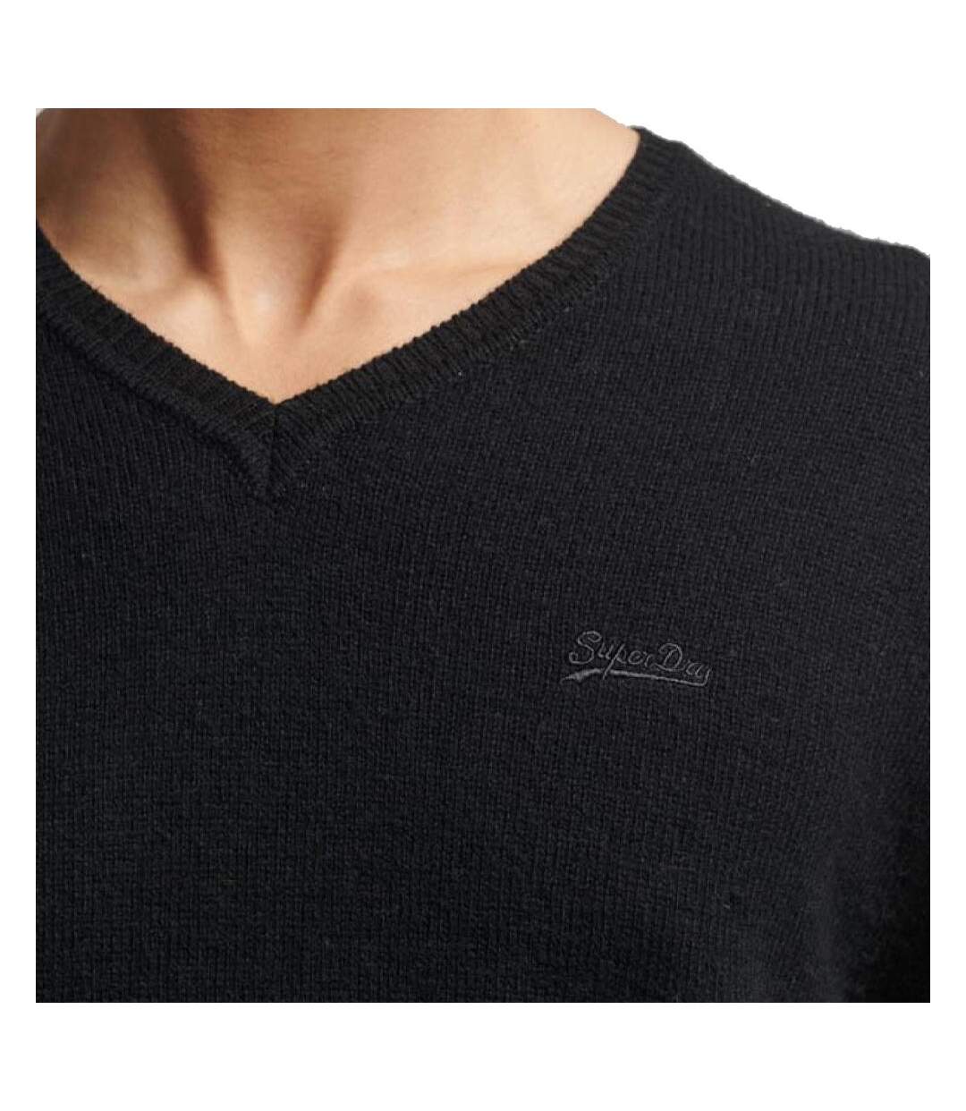 Pull Noir Homme Superdry Essential Vee Knit - 3XL-2