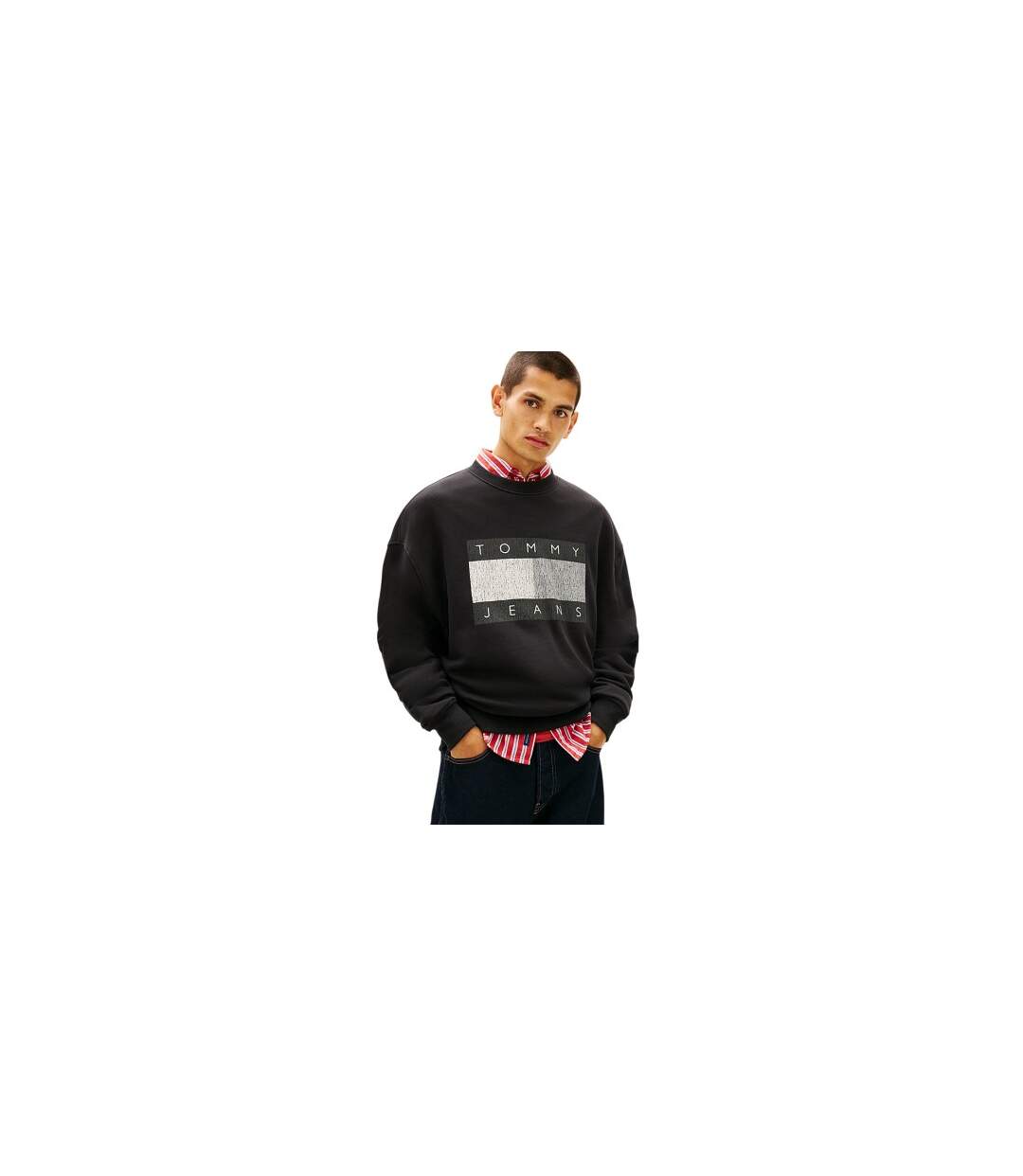 Mens Monochrome Sweatshirt Black Tommy Jeans-1