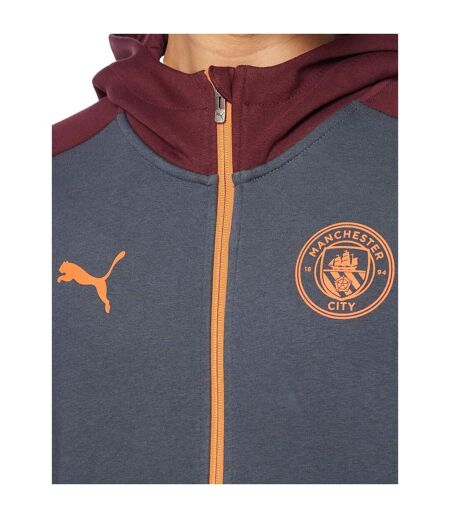 Mens Manchester City Fc Cotton Blend Hooded Jacket Grey Puma