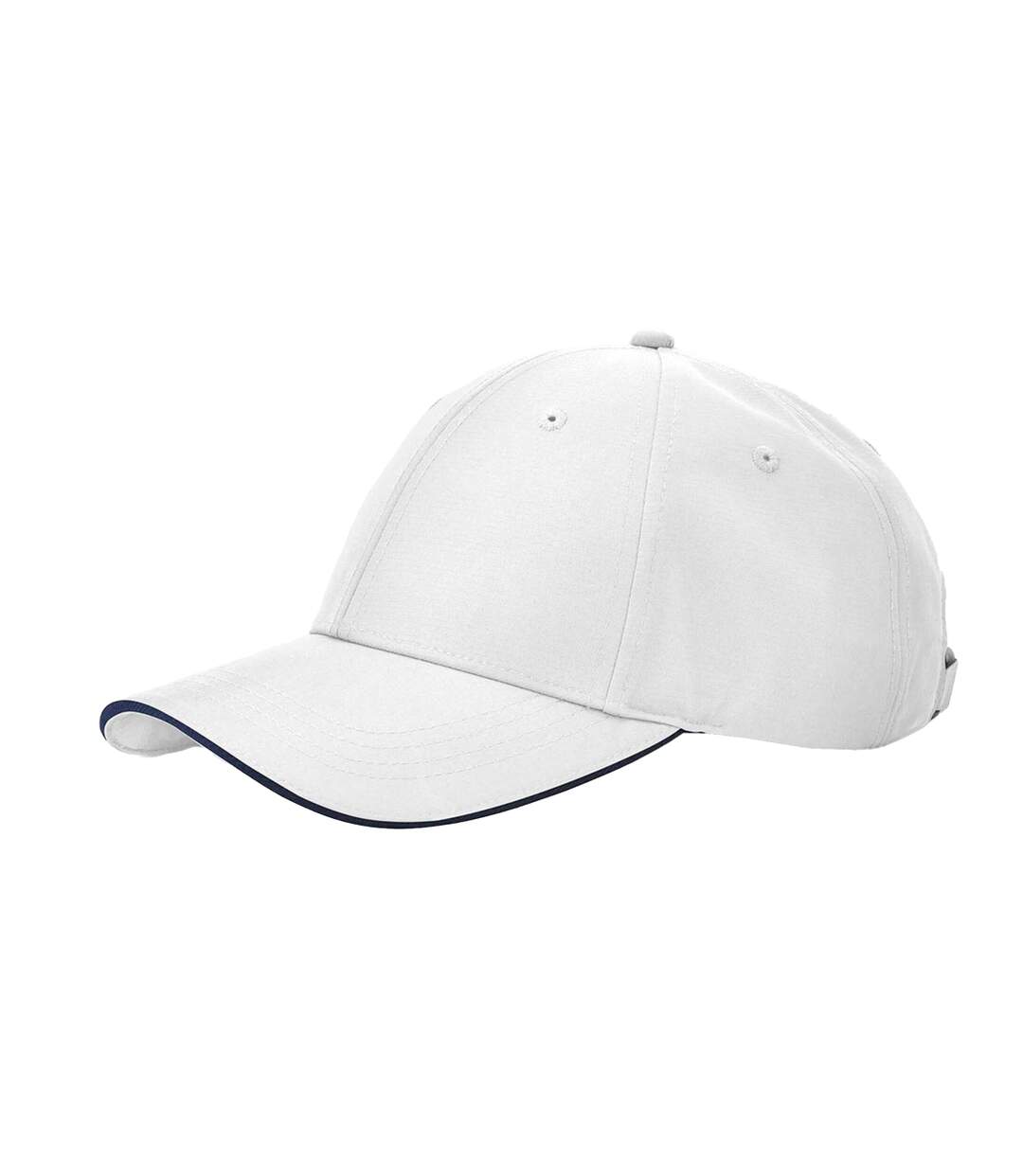 Team Sports-tech Baseball Cap White French Navy Beechfield-2