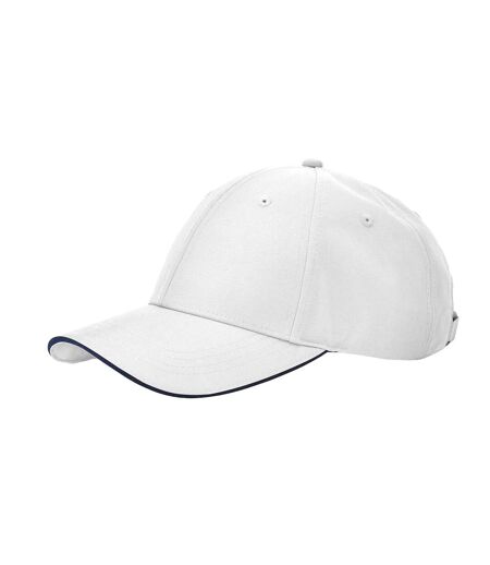 Team Sports-tech Baseball Cap White French Navy Beechfield
