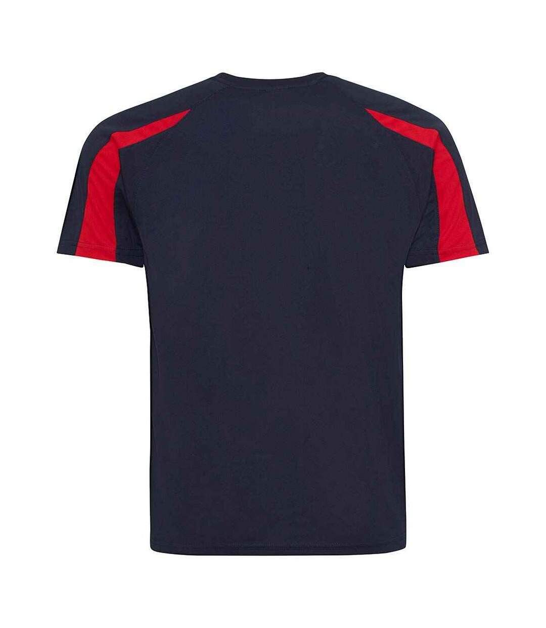 T-shirt Adulte Bleu Marine Français Rouge Feu AWDis Cool-2