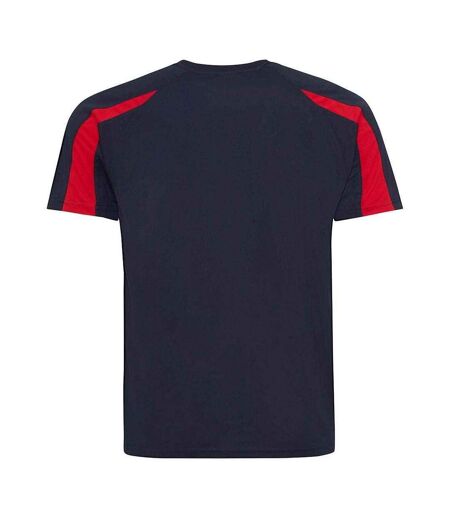 T-shirt Adulte Bleu Marine Français Rouge Feu AWDis Cool