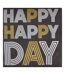 Lot de 20 Serviettes en Papier Happy Birthday 25x25cm Noir-1