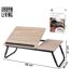 Plateau multifonction pliable avec hauteur réglable en bois et métal - Beige et noir-2