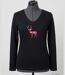 Mayflower NICO2 : Tee-shirt manches longues noir en coton avec sérigraphie motif cerf-3