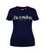Womens/ladies Classic Floral Logo T-shirt Navy Blue Lee Cooper-1