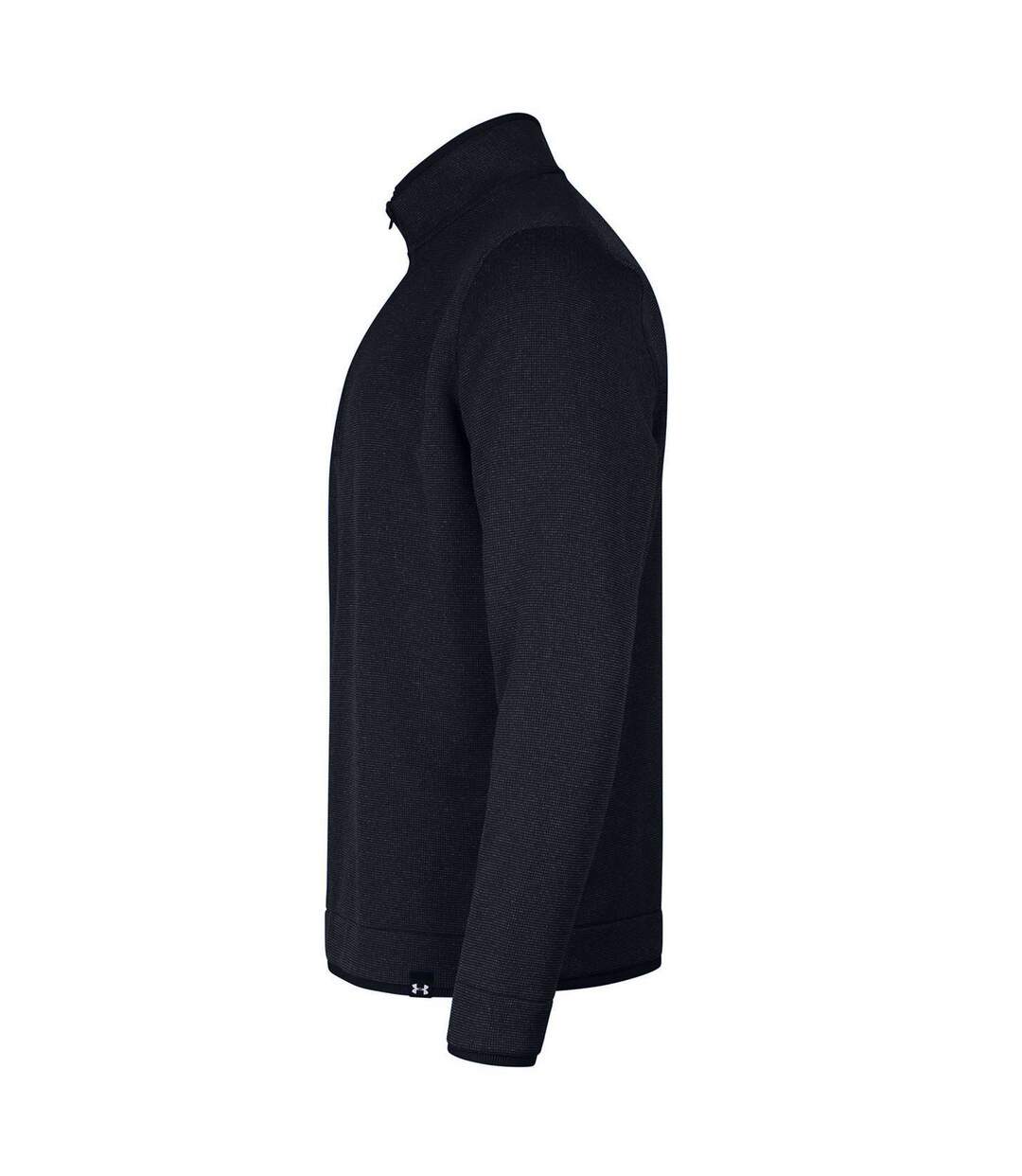 Mens Quarter Zip Fleece Top Black Under Armour-3