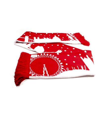 Tower Bridge Christmas Scarf (Red/White) (One Size)