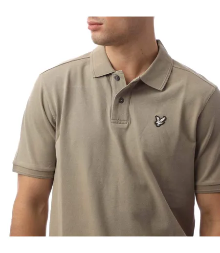 Mens Plain Natural Dyed Polo Shirt Beige Lyle & Scott