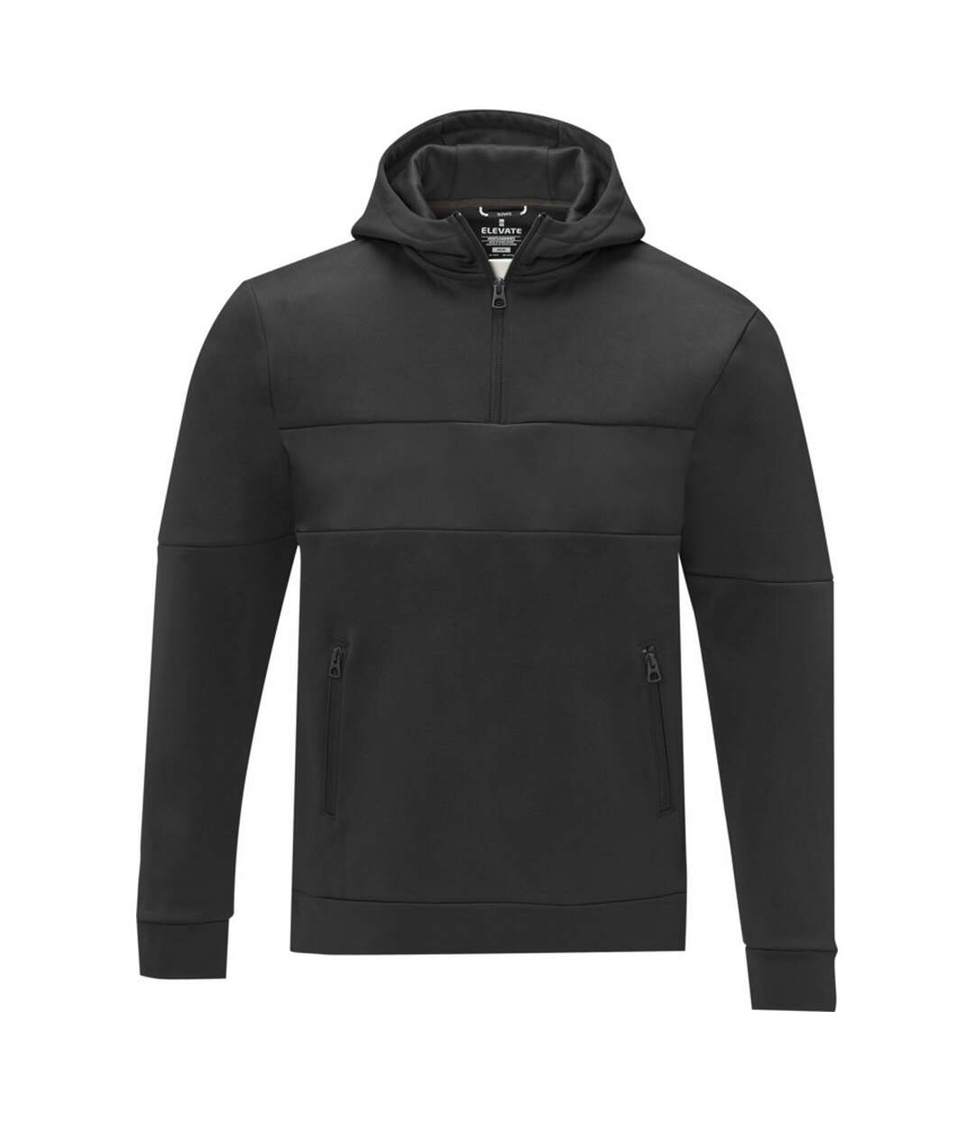 Mens sayan half zip hoodie solid black Elevate Life