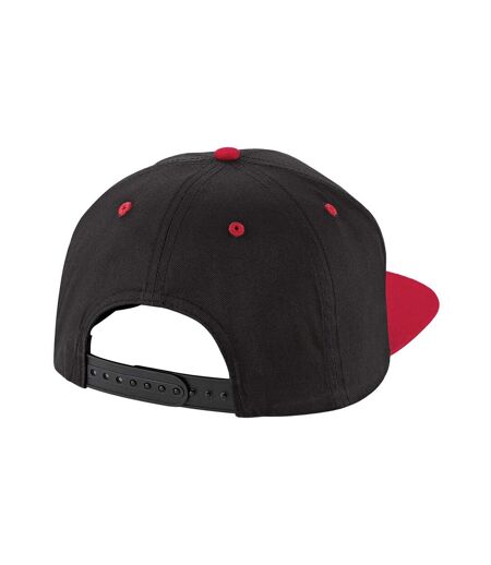 Casquette Ajustable Adulte Noir Rouge Beechfield
