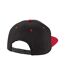 Casquette Ajustable Adulte Noir Rouge Beechfield-2