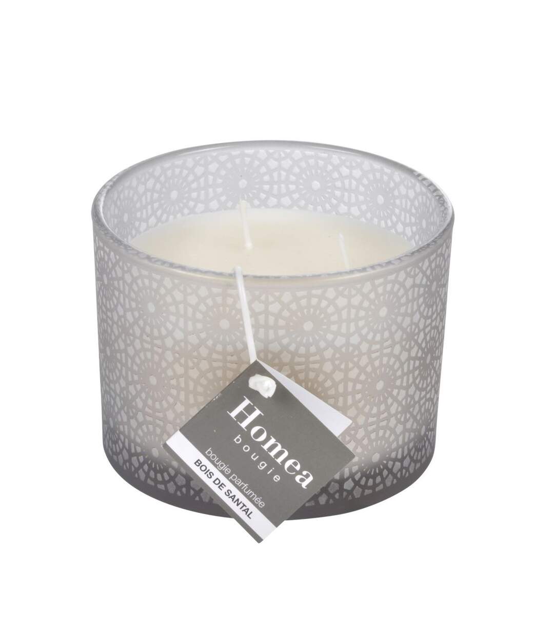 Bougie Parfumée 3 Mèches Graphic Ethnic 11cm Gris Clair-2